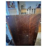 Vintage Bamboo-Style Tall Dresser with Textured Drawers and Decorative Accents