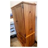 Wooden Wardrobe Cabinet with Drawers and Shelves