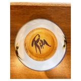 Handcrafted Ceramic Bowl Signed RHM, 7 Inch Diameter