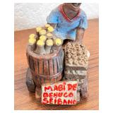 Handcrafted Figurine of Vendor with Bicycle and Barrel - Mabi de Bejuco Seibano Theme
