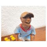 Handcrafted Figurine of Vendor with Bicycle and Barrel - Mabi de Bejuco Seibano Theme