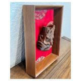 Framed Hand-Carved Wooden Asian Mask Wall Art