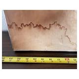 Framed Textile Art in Red and Orange with Abstract Design