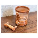 Collection of 3 Pottery Items - Frankoma Mug, Threshold Leaf Plate, Studio Pottery Mug