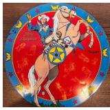 Vintage Roy Rogers and Trigger Metal Litho Toy Disc 11 Inch