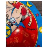 Vintage Roy Rogers and Trigger Metal Litho Toy Disc 11 Inch