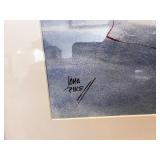 Framed Winter Landscape Watercolor by John Pike, 46x32 Inches