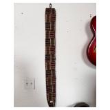 African Beaded Wall Hanging with Cowrie Shells and Animal Motifs, 39 Inches