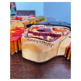 Set of 2 Handcrafted Wood Carved Clown Wall Masks Signed P. A. Barry