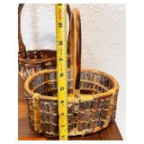 Pair of Rustic Wicker and Twig Baskets with Handles