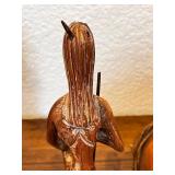 Lot of Tribal Hand-Carved Wooden Figure and Gourd Vessel Decor