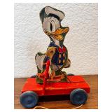 Vintage Fisher Price Donald Duck Wooden Pull Toy