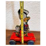 Vintage Fisher Price Donald Duck Wooden Pull Toy