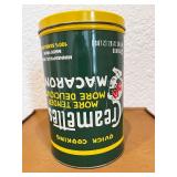 Vintage Creamettes Macaroni Advertising Tin Canister with Lid
