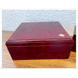 Wooden Cigar Humidor and Glass Top Watch Display Box Set