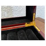 Wooden Cigar Humidor and Glass Top Watch Display Box Set