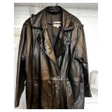 Pelle Studio Long Black Leather Trench Coat - Sz LargeÂ 