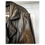 Pelle Studio Long Black Leather Trench Coat - Sz LargeÂ 