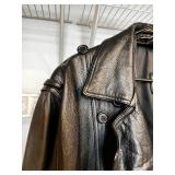 Pelle Studio Long Black Leather Trench Coat - Sz LargeÂ 