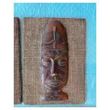 Set of 3 African Carved Wooden Mask Wall Plaques
