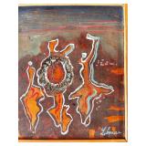 Set of 2 Original Paintings - Still Life Signed 1993 and Abstract Art on Board