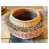 Decorative Handwoven Wicker Basket with Twig Accent