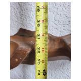 Carved Wooden Circular Display Stand with Compartments, 22 Inch Diameter