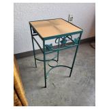 Metal Accent Table with Removable Ceramic Tiles, 12x21 Inches