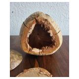 Hand-Carved Coconut Monkey Bank with Eyeglasses