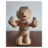 Set of 2 Pre-Columbian Style Clay Figurines and Vessel