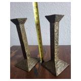 Pair of 1910 F&B Frankart Brass Candlestick Holders