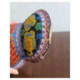 Huichol Beaded Handcrafted Mask with Floral and Geometric Designs