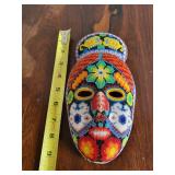 Huichol Beaded Handcrafted Mask with Floral and Geometric Designs