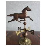 Cast Metal Horse Weathervane with Detachable Base