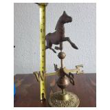 Cast Metal Horse Weathervane with Detachable Base