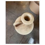 Large Terracotta Jug Vase with Handle and Stand, 29 Inch