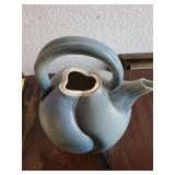 Handcrafted Blue Ceramic Teapot Signed by Artist Taylor