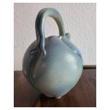 Handcrafted Blue Ceramic Teapot Signed by Artist Taylor