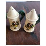 2 Sets of Ceramic Salt and Pepper Shakers Cactus and Rooster Designs