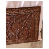 Hand-Carved Haitian Wood Panel by Fernand-Firmin