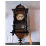 Antique Junghans Wall Clock with Pendulum and Wooden Case