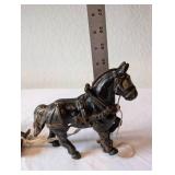 Antique Cast Iron Horse and Wagon Toy