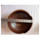 Handmade Stoneware Pottery Bowl with Brown Glaze