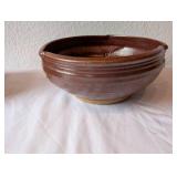 Handmade Stoneware Pottery Bowl with Brown Glaze