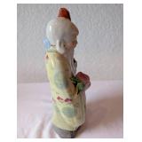 Vintage Chinese Porcelain Shou Xing Figurine with Staff and Peach 10.5 Inch