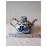 Blue and White Porcelain Teapot with Dragon Motif