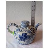 Blue and White Porcelain Teapot with Dragon Motif