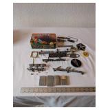 Vintage Automotive Emblems, Zippo-Style Lighters, and Collectibles Lot