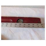 Vintage Wooden Tool and Decor Collection with Level, Sorting Tray, and Carved Box