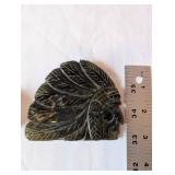 Stone Carving of Native American Head with Two Mineral Specimens